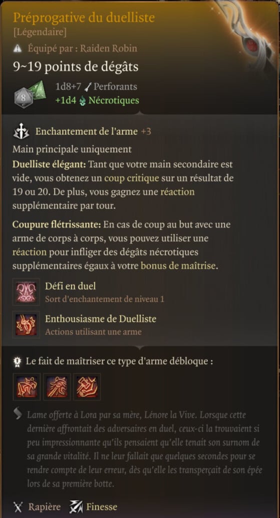 Prérogative du duelliste - Baldur's Gate 3