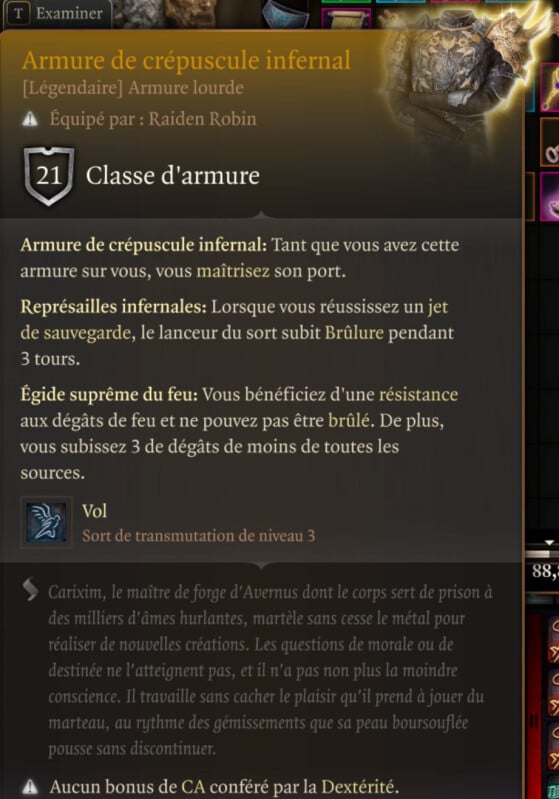 Armure du crépuscule infernal - Baldur's Gate 3